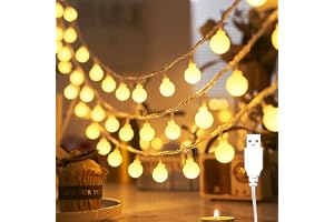 ENLACE Ljusslinga inomhus, 6 m 40 LED-ljuskedja kulor, varm vit, USB-drift, kulljusslingor för bröllop, fest, jul, balkongdek