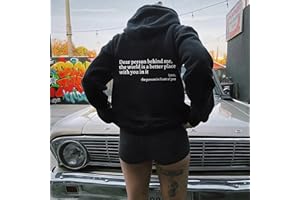 Cemssitu Dear Person Behind Me Hoodie, Dear Person Behind Me Sweatshirt for Women, Dear Person Behind Me Hoodie You Are Enough (Black,L)