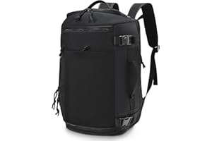 BAGROUPS Plecak podróżny 40x30x20 do linii Wizzair, Rozszerzalny plecak podróżny 40x30x25cm do samolotu, Torba sportowa z kompartmentem na buty, wodoodporny plecak na laptopa 15,6 cala Czarny