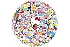 PHILOCTES Aufkleber Sticker Kinder,100 Stück Aufkleber Set Katze,Sticker Kinder für Scrapbooking Auto Gitarren,Geschenk Thema Geburtstag für Jungen Mädchen