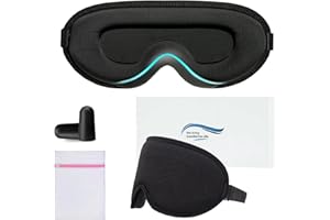 360 RELIEF Sleep Eye Mask - 100% Blackout, Zero Eye Pressure, Adjustable Strap - Ideal Eye Mask for Sleeping, Travel Essentials for Women & Men + Ear Plugs & Laundry Bag
