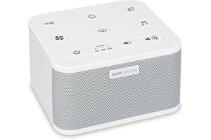 BIGMONAT Máquina De Ruido Blanco con Control Remoto,45 Fuentes de Sonido Calmantes Naturales y de Corriente Alterna (Incluidas),Adecuadas Para Adultos y Bebés Pequeños - Blanco