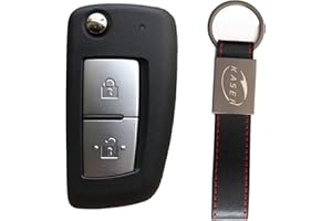 KASER Cover Guscio Chiave per Nissan Qashqai X-Trail Juke Micra Murano Scocca Telecomando 2 Tasti Completo di Lama con Portachiavi