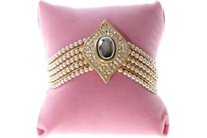 PRÉSENTOIRS POUR BIJOUX Coussin pour bijoux en velours pour bracelets ou montres (L) 8 x (P) 8 rose