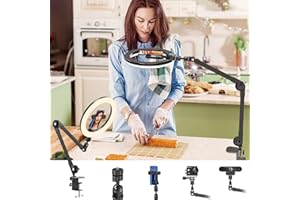 Jubor 10" Ring Light avec Trépied pour Bureau, Ring Light LED avec Support de Téléphone, Support Anneau Lumineux avec 3 Modes de Lumière 10 Luminosité pour Youtube, TikTok, Selfie, Live Stream