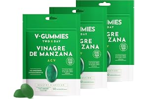 V Gummies Gominolas de Vinagre de Manzana con Vitamina C y Pectina | Apple cider vinegar gummies sabor natural a manzana, con vitamina C y pectina, veganas y sin gluten. 50 unidades (Pack 3)