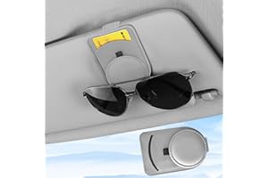 upbeat Porta Occhiali da Auto, Clip per Occhiali da Sole per Auto, Portaocchiali Auto in Pelle, Supporto per Occhiali e Biglietti da Visita, Occhiali e Porta Biglietti da Visita, Grigio