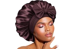 BONNET QUEEN Silkeshuva för sömn, sovmössa i satin för kvinnor och män, bonnet för lockigt, rakt hår, sidenmössa med brett elastiskt band