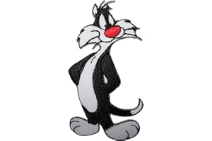 ELLU Looney Tunes Sylvester the Cat Patch Insigne brodé Insigne en fer cousu sur sac à vêtements