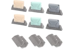 BOUTIHAO Set Spazzole Per La Pulizia Scanalature, 6 Pezzi Spazzola Per La Pulizia Delle Finestre, con 6 Panni di Ricambio, per la Pulizia Linee di Piastrelle, Tapparelle, Tastiera (3 Colori)