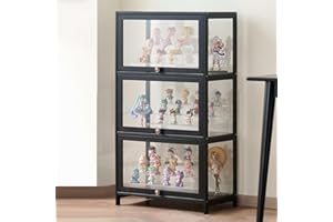 JFOZDM Vetrina Espositiva Per Collezionismo, Vetrina Multifunzionale in Vetro Antipolvere, Design Della Porta dell'armadio a Ribalta,Vetrinetta Espositiva per Uffici, Camere da Letto, Soggiorni