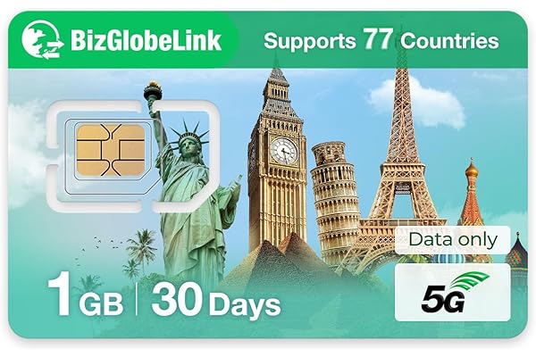 EIOTCLUB Carte SIM Prépayée, Carte SIM Internationale Utilisable dans 77+ Pays, Données Uniquement, Haut débit 5G/4G LTE, sans contrat, Rechargeable, Parfait pour téléphones, routeurs et tablettes
