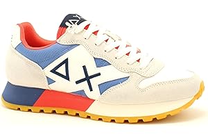SUN68 Sneaker Running Jaki Bicolor Suede/Nylon Bianco/Avio US24SU02 Z34112