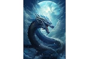 DIUJHUUY 5D Diamond Painting Kits,Digital Drawing Kits,Diamond Art Accessories,DIY Arts Craft Supply for Adults, Children's Beginners, Home Wall Decoration Gifts - Cartoon (Dragon)