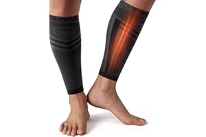 CAMBIVO Calf Compression Sleeve Men and Women, Footless Compression Socks for Calf Support, Shin Splints Support, Running, Sports, Flight, Hiking, Marathon(PAIR)
