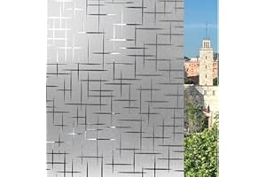 ETNIC ART Pellicola decorativa Vetri Protezione Privacy Autoadesiva senza colla Anti UV senza Residui Facile Applicazione Finestre Doccia Aderenza Statica Rimovibile Riutilizzabile (Croci, 60 x 200 CM)