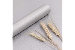 Abyssaly Vinilo Adhesivo Muebles Seda, Papel Pintado Autoadhesivo para Muebles Gris, Vinilos para Muebles Cocina Dormitorio Baño Ventana Encimera Armario 40cm X 300cm