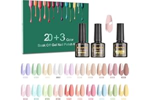 SINZONeu 23 Vernis Semi Permanent- Manucure Nail Art Gel UV LED Nail Polish Soak Off 20 Couleurs Populaire, Base et Top Coat, Matt Top Coat, 8ml