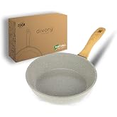 DIVORY Ceramic Frying Pan 20 cm &ndash; Small Induction Frying Pan, PFAS and PTFE Free, Oven and Dishwasher Safe (Natura, 20 cm)