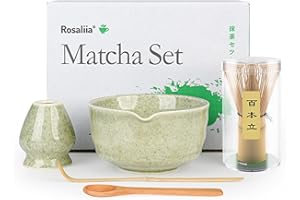 ROSALIIA Matcha-Schneebesen-Set – Japanisches Matcha-Tee-Set für den Haushalt für Teeliebhaber (Grün)