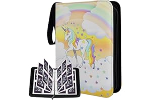 Hukermoon Segregator na karty, album na karty, album na karty, zawiera 400 kart, 50 stron, notatnik do przechowywania kart do zbierania kart kolekcjonerskich (C)