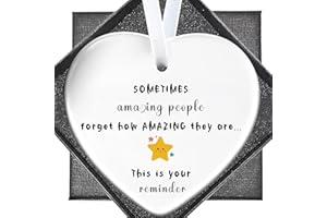 VESMIGA Ceramic Thank You Gift - Heart Plaque Inspirational Appreciation Sentimental You're Amazing Gifts For Best Friend Teacher Nurse Worker Mentor Family Colleague - Sometimes Amazing People Forget