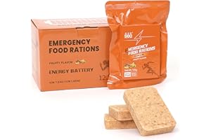900 Emergency Food Bars - Fruity Hardtack, Mre Meals Military 2025, Emergency Meals Ration Bars, Camping Hiking Survival Food High Calorie Bars, 12 Count, Long Shelf Life