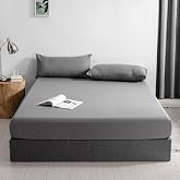 Good Nite Fitted Sheet Polyester Grey 180 x 200 cm Fitted Sheet 30 cm Extra Deep Soft Breathable Machine Washable