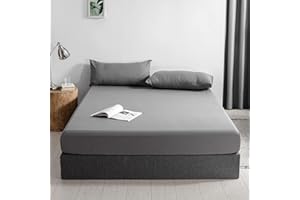 Good Nite Prześcieradło z gumką 160 x 200 cm, szare, poliestrowe, 30 cm, ekstra głębokie, miękkie i oddychające, można prać w pralce