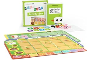 Matatalab Activity Box for Tale-Bot Pro Coding Robot Kit, 6 Double-Sided Interactive maps with 10 Themes, 98 Stickers, 32 Command Cards, Educational STEM Games