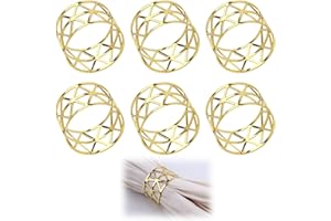 EMODWEY Metall Gold Serviettenringe Serviettenschnallen Blätter für Hochzeitsfeier Abendessen Jubiläum Tischdekoration Napkin Rings Weihnachten 6 Stück,für Hochzeitsfeiern,Jubiläen,Weihnachten und Festliche
