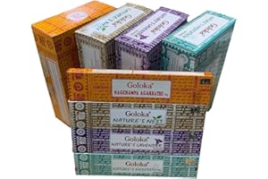 YesMandala - Surtido Inciensos Goloka. Nag Champa - Nature´s Nest - Lavanda - Meditacion - 4 Cajas x 15g -