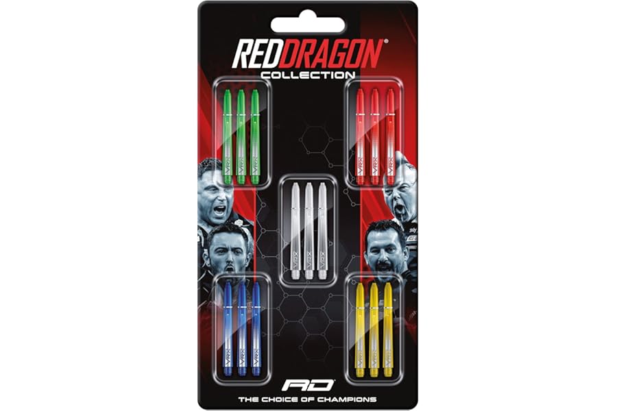 RED DRAGON Dart Shaft Collections 5 Sets Per Pack (15 Waves Total)