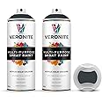 Veronite 2 x Spray Paint 400ml - Anthracite Grey for Metal, Plastic, Wood, Fabric, Glass & Furniture - Ultra Adhesion/Coverage - RAL 7016