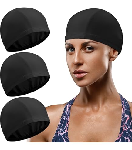 Lot De 2 Bonnets De Bain élastiques En Polyester - Léger, Imperméable Et Confortable - Pour Piscine, SPA, Aquapark
