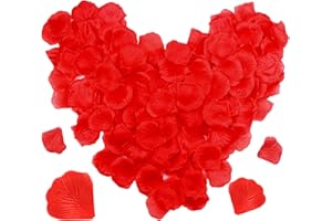 Tebrun - Red Rose Petals, Marry Me Decorations, Fake Petals, Rose Petals For Bedroom, Rose Petal For Bath, Romantic Bedroom Decorations (500, Red)