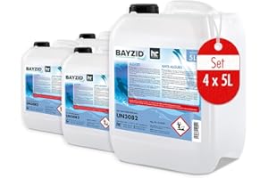 Höfer Chemie 4 x 5 L (20 litres) BAYZID® Algicide Anti Algue pour Piscine - Anti-Algues Non Moussant à Double Action Curative et Préventive - Efficace Contre Bactéries et Champignons