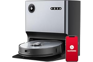 Ultenic MC1 Robot Aspirateur Laveur avec Station, Vidage/Lavage/Séchage/Nettoyage Automatique, Navigation Lidar Cartographie, 5000Pa, 200min, App/Alexa/Siri, Idéal pour Grand Maison, Poils Animaux