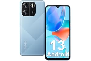 Blackview Mobile Phones Sim Free Unlocked, WAVE 6C Android 13 Phone, 5100mAh 10W fast, 4GB+32GB/TF1TB, Octa-Core, 6.52'' HD+ Screen, 8MP+5MP, Dual SIM Smartphone, 3 Cards Slots, Face Unlock - Blue