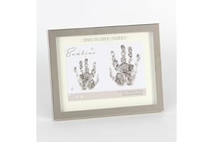 BAMBINO Me and My Sister Hand Print 7" x 5" Photo Frame Baby Gift