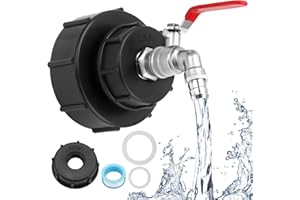 Ozonlife Robinet Cuve 1000L IBC S60x6 & S100x8 Raccord Robinet en Laiton,3 Adaptateur Connecteur de Réservoir IBC à Filetage 3/4" en Plastique pour Recuperateur Eau De Pluie Jardin,Filetage Gros