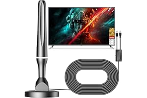 DGUPSP TV Aerial Indoor, Freeview Indoor TV Aerial with 560+ Miles Range, 360° Reception Magnetic Base, Support VHF/UHF/DAB Radio - All TVs