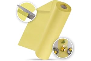 100%Mosel Runner da Tavola in Pile, in Giallo Pastello (30 cm x 25 m), Runner Decorativo da Tavola, elegante Decorazione da Tavola per Compleanni & Matrimoni