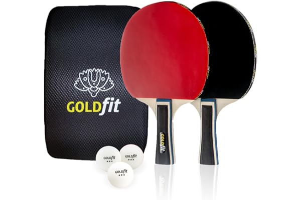 Set de 2 Raquettes de ping-Pong Professionnelles pour débutants et Pros, avec 2 Raquettes + 3 balles pour l’extérieur, idéales pour Loisirs, entraînements et compétitions, avec Une Housse