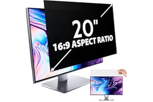 IPROKKO Laptop Privacy Screen 20 Inch for Hp/Dell/Acer/Lenovo/ThinkPad/Samsung/Asus/Sony, Removable 16:9 Aspect Laptop Shield, Anti Blue Light Glare Filter