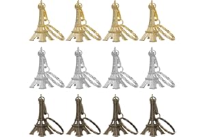 Gatuida Eiffel Tower Keychain: 12pcs Eiffel Tower Keyring Retro Adornment French Souvenirs Keychains Car Key Pendant Key Chain Mini Novelty Keychain Wallets Ladies Backpack for Women Keyring Charm