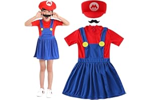 Shengruili Kostium Mario Luigi, kostium Luigi, kostium Bros, Cosplay, dla kobiet i mężczyzn, chłopców, na Boże Narodzenie, karnawał