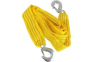 MEENA SUPPLIES Heavy Duty Nylon Car Tow Rope 3 Ton Tonne with Hooks 3m Long Strap