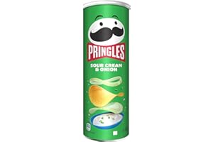 Pringles Sour Cream e Onion| Snack salato| Chips al gusto cipolla e panna acida| A base di patate | Vegetariano | Perfette per l'aperitivo | Confezione singola da 175g