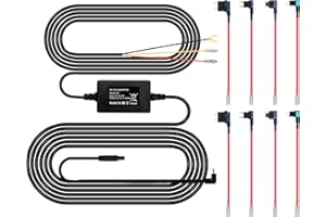 Dash Cam Hardwire Kit, Pelsee Full Set Hard Wire Kit Fuse for P1 Duo Dash Cam Only, 12V-24V to 5V Car Dash Camera Charger Power Cord, 4 Fuse Cable and Installation Tool